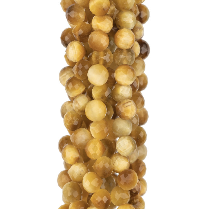 Tigerauge Goldtropfen Briolette Facettiert Maschinenschliff 5-6mm