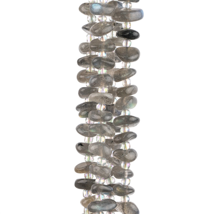 Labradorite Rondelle Pierre Irrégulière Roulée 8-11mm