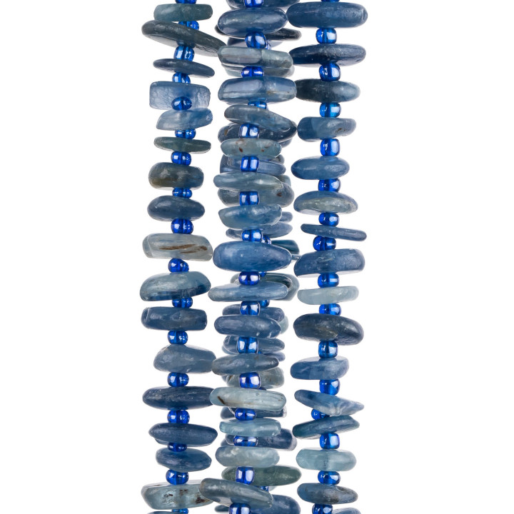 Kyanit Rondelle getrommelter unregelmäßiger Stein 8-11 mm