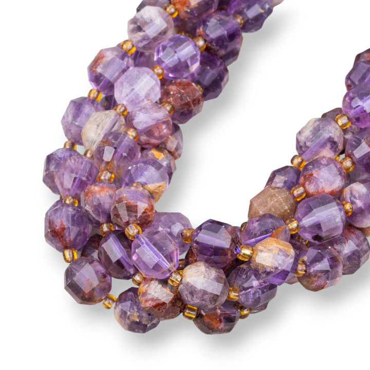 Ametista Ematoide Ball Taglio Cilindrico Sfaccettato 9x10mm