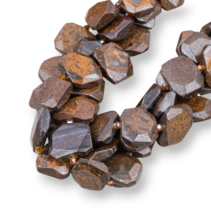 Irregular Bronzite Flat Faceted 25-20mm