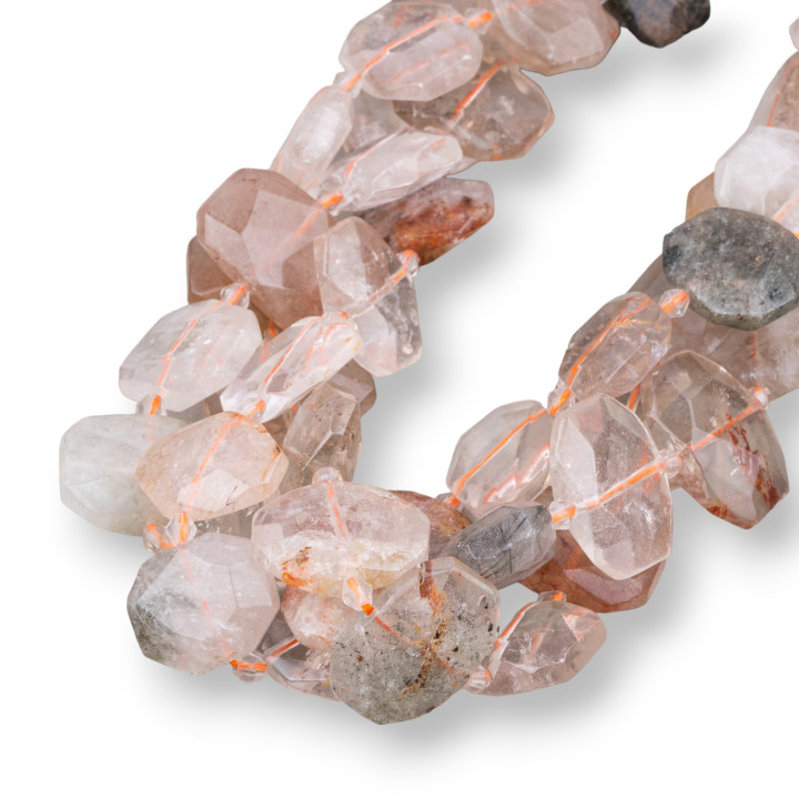 Cuarzo Rutilado Irregular Bronce Facetado Plano 20-15mm