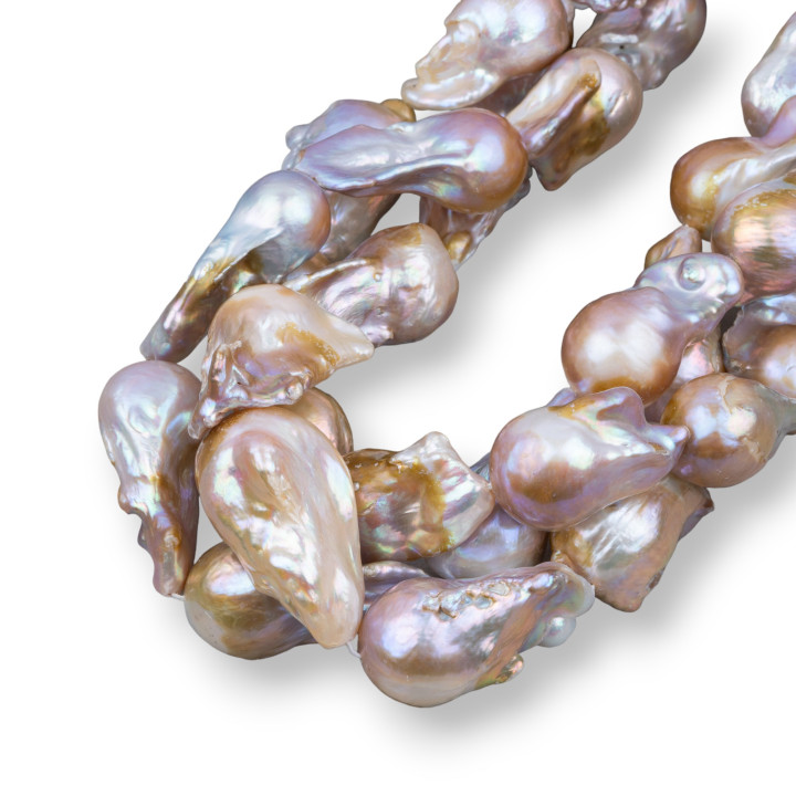 Baroque Teardrop River Pearls (ABY) 120-130gr Bronze Multicolor