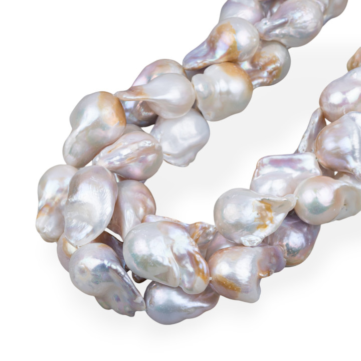 Teardrop Baroque River Pearls (ALJ) 110-120gr Blanc Et Bronze