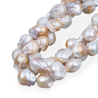 Baroque Teardrop River Pearls (ALJ) 120-130gr White and Bronze