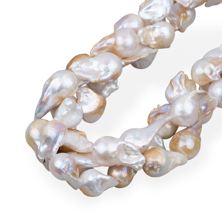 Baroque Teardrop River Pearls (ALJ) 90-100gr Λευκό και Μπρονζέ