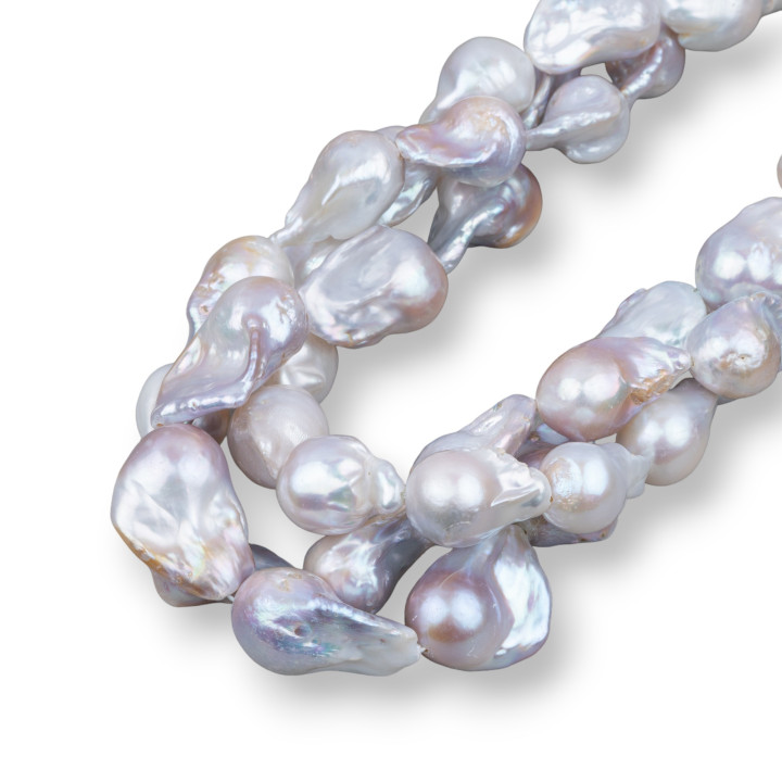 Perlas Barrocas de Río Lágrima (AWQ) 130-140gr Plata