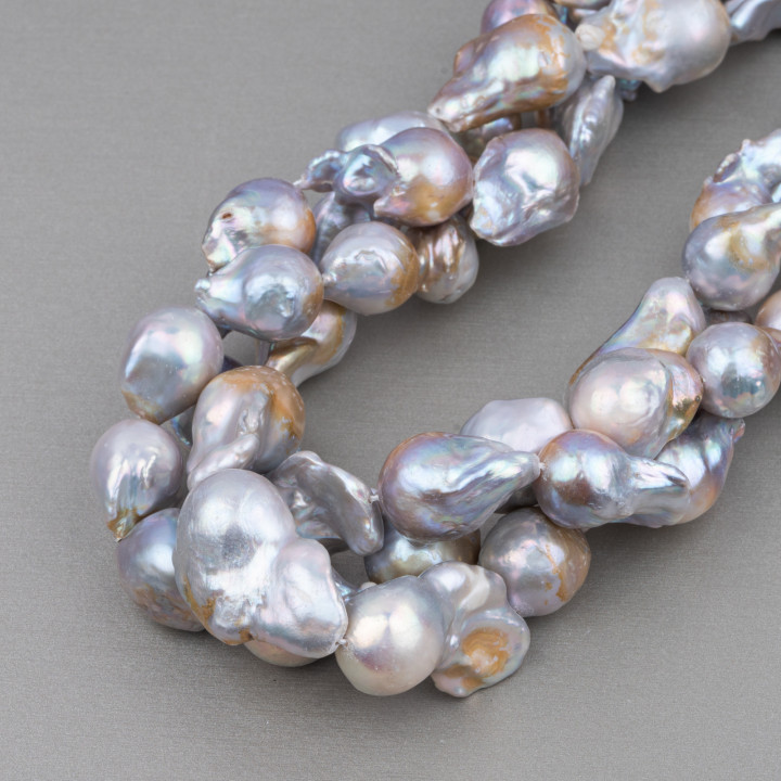 Baroque Teardrop River Pearls (NSW) 90-100gr Bronze Grey