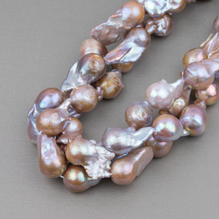 Baroque Teardrop River Pearls (NSW) 90-100gr Bronze Lilac