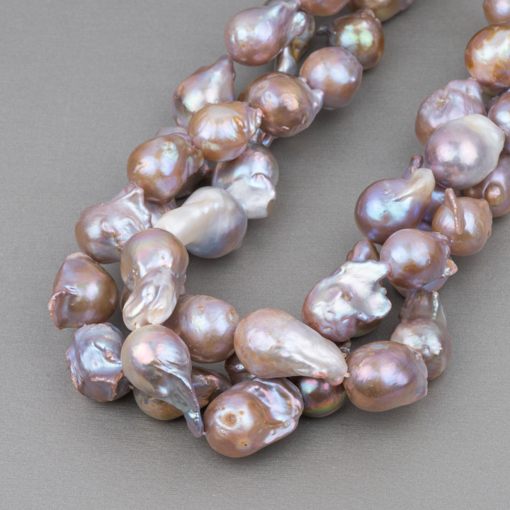 Perle Di Fiume Barocche A Goccia (NSW) 100-110gr Bronzo Lilla