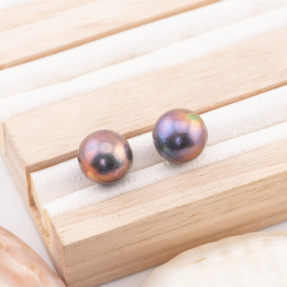 River Pearls 1 Round Hole (AAA) 11,5-12,0mm 1 Pair Grey Thaiti