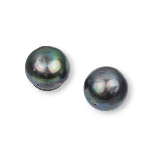 Perle di Fiume 1 Foro Tondo (AAA) 15,0-15,5mm 1 Paio Grigio Thaiti