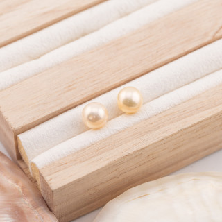 Freshwater Pearls 1 Round Hole (AAAA) 7.0-7.5mm 1 Pair Pink