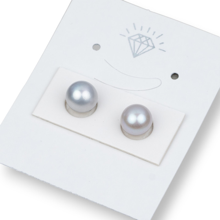 River Pearls 1 Round Hole (AAAA) 7,5-8,0mm 1 Pair Gray