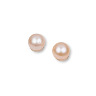 Freshwater Pearls 1 Round Hole (AAAA) 10.0-10.5mm 1 Pair Pink