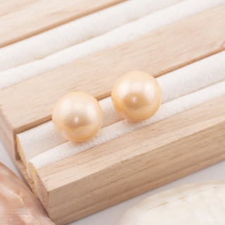 Freshwater Pearls 1 Round Hole (AAAA) 13.0-13.5mm 1 Pair Pink