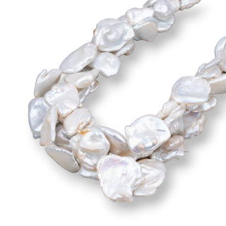 Perlas Planas Barrocas de Río (XSG) Blancas 50-60gr