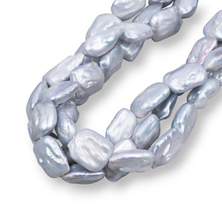 Baroque Flat Square River Pearls (AES) 100-110gr Gray