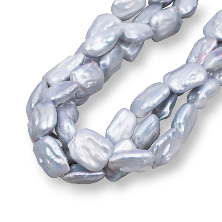 Square Flat Baroque River Pearls (AES) 100-110gr Grau