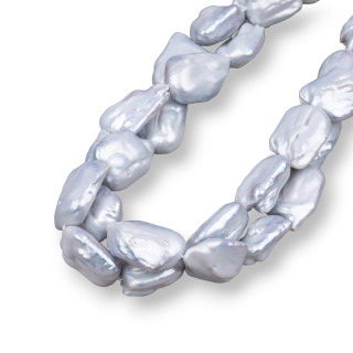 Square Flat Baroque River Pearls (AES) 110-120gr Grau