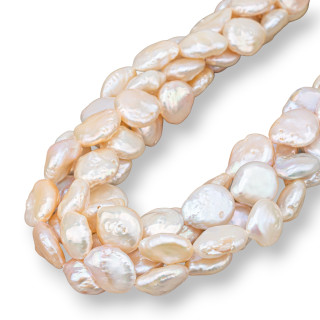 Coin Flat River Pearls 15-16mm Ροζ