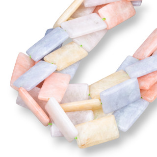 Jade Berilo Morganita Rectángulo Plano Liso 14x26mm