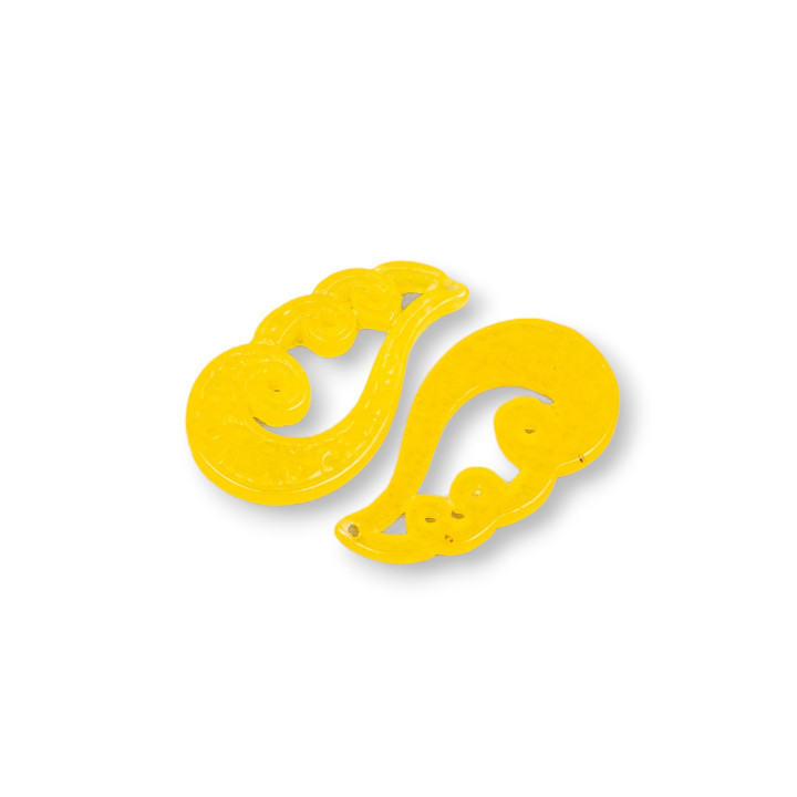 Jade Birman Composant Plaque Gravée 2pcs 18x34mm Jaune