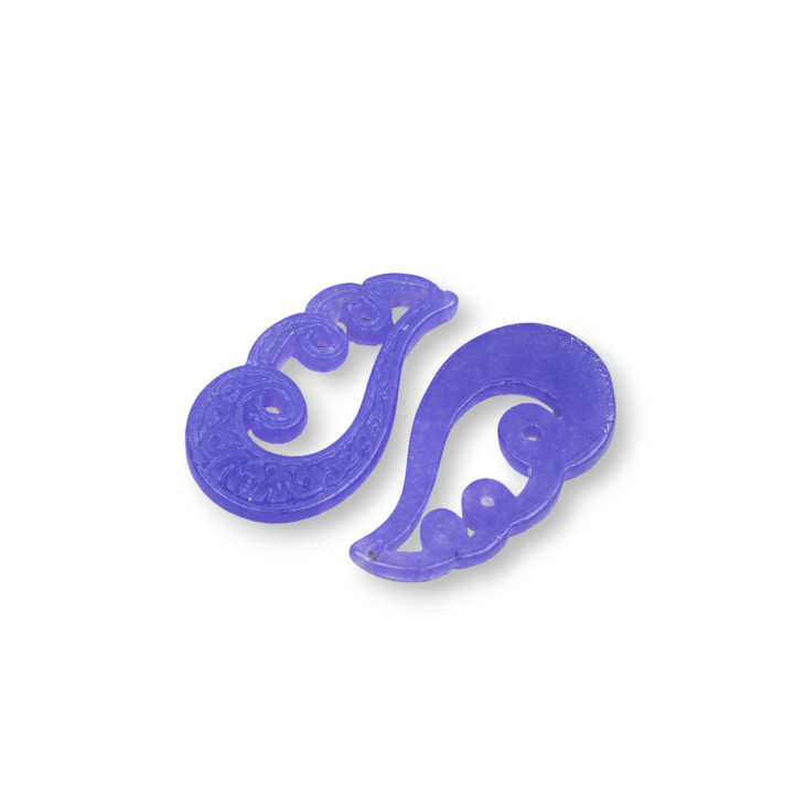Jade Birman Composant Plaque Gravée 2pcs 18x34mm Lilas