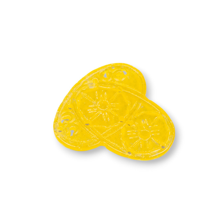 Jade Birman Composant Plaque Gravée 2pcs 37-40mm Jaune