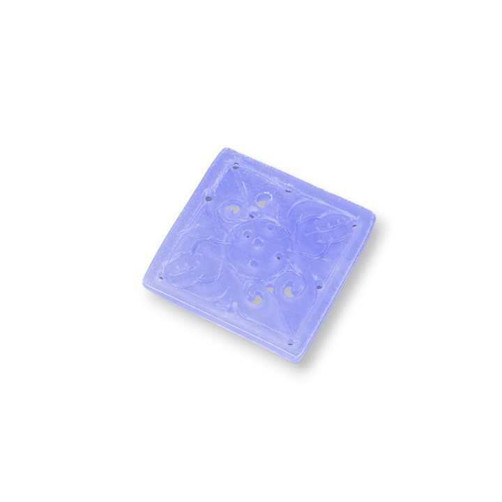 Burma Jade Component Engraved Plate 2pcs Square 30mm Lilac