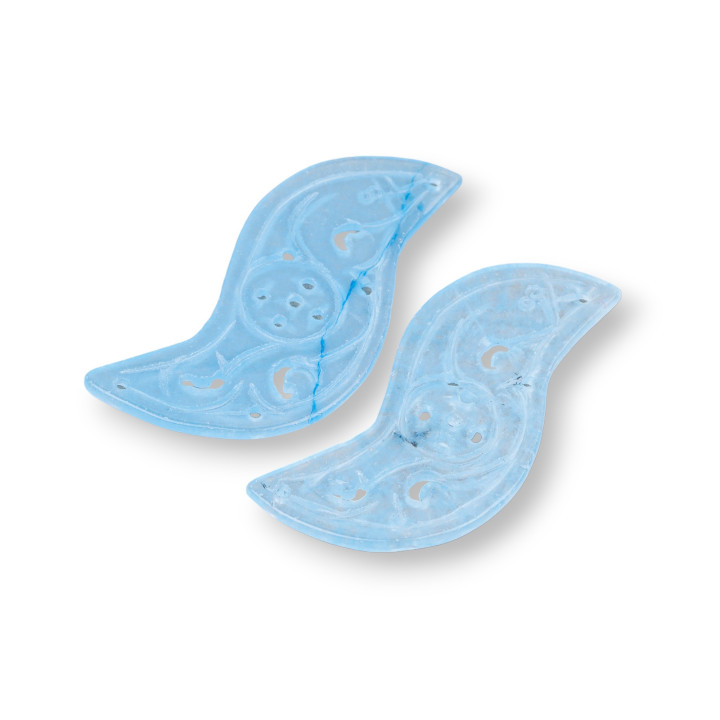 Jade Birman Composant Gravé Plaque 2pcs Twist 22x52mm Bleu Clair