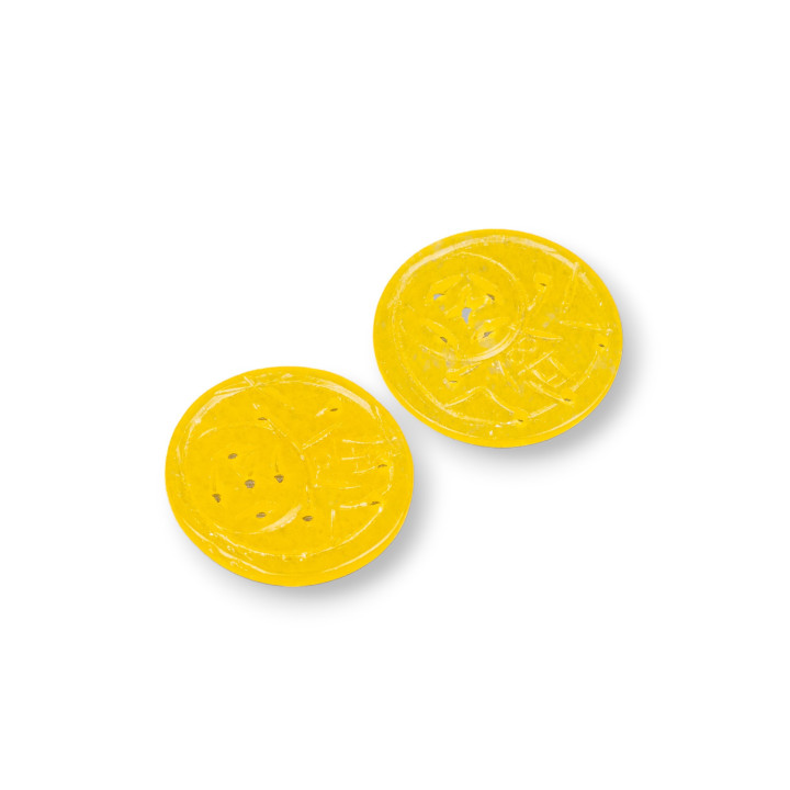 Jade Birman Composant Gravé Plaque 3pcs Ronde 23-25mm Jaune