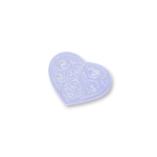 Burma Jade Component Engraved Plate 2pcs Heart 30-35mm Lilac