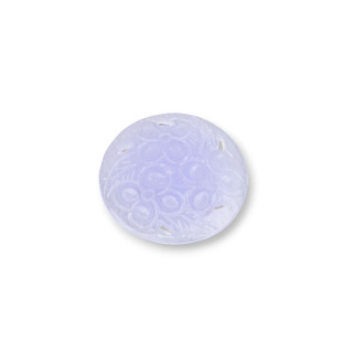 Burma Jade Component Engraved Plate 2pcs Round 32mm Lilac