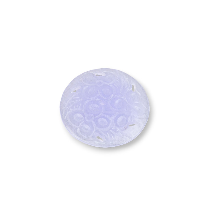 Burma Jade Component Engraved Plate 2pcs Round 32mm Lilac