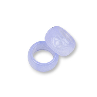 Burma Jade Components Engraved Ring 25x12mm 3pcs Lilac