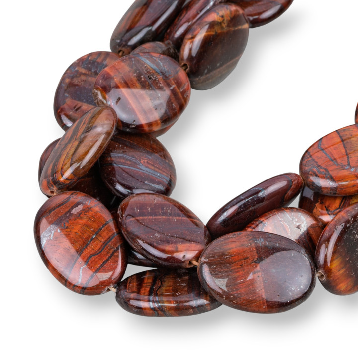 Φυσικό Red Tiger Eye Flat Oval 18x25mm