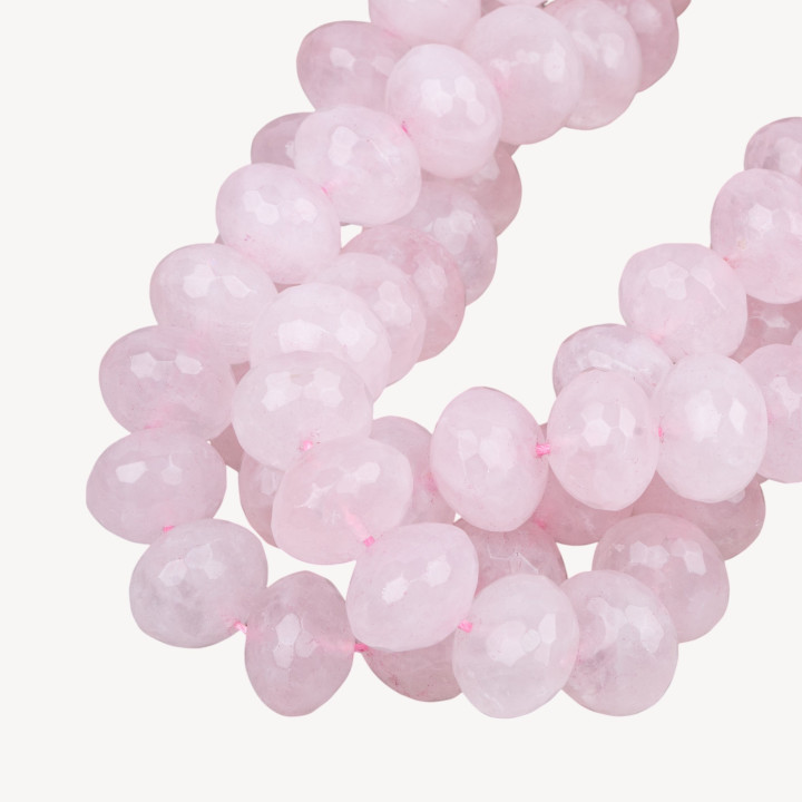 Cuarzo Rosa Rodaja Facetada 16x12mm