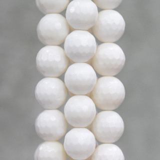 Conchiglia Bianco Perlina Tonda Sfaccettata 10mm
