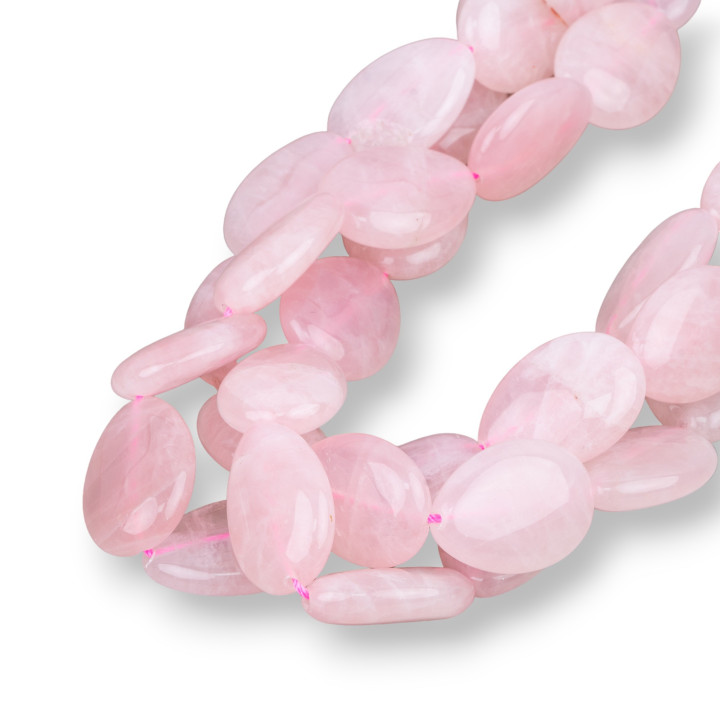 Quarzo Rosa Gocce Piatte Lisce 18x25mm