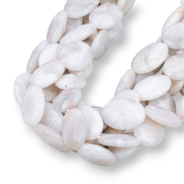 Labradorita Blanca Plana Ovalada Facetada 13x18mm