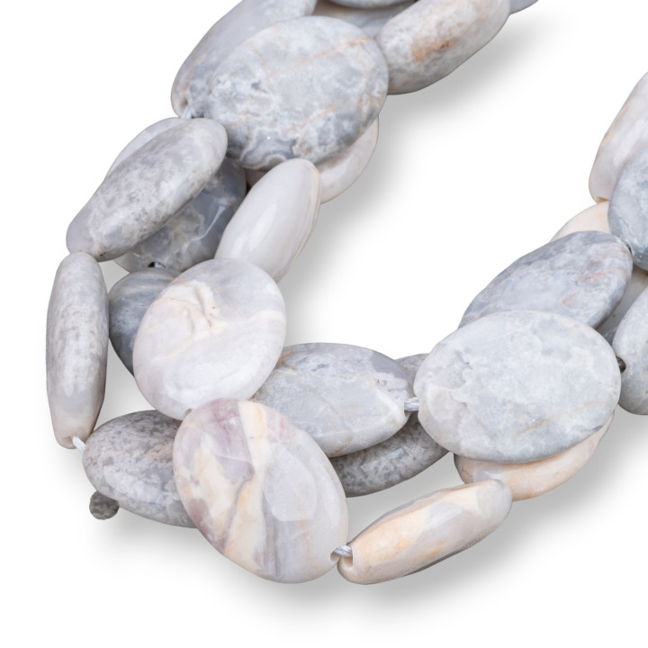 White Labradorite Oval Flat Faceted 18x25mm