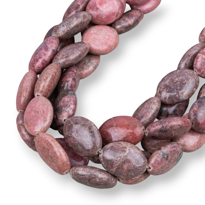 Rodonit Zweite Wahl, glatt, flach, oval, 10 x 14 mm