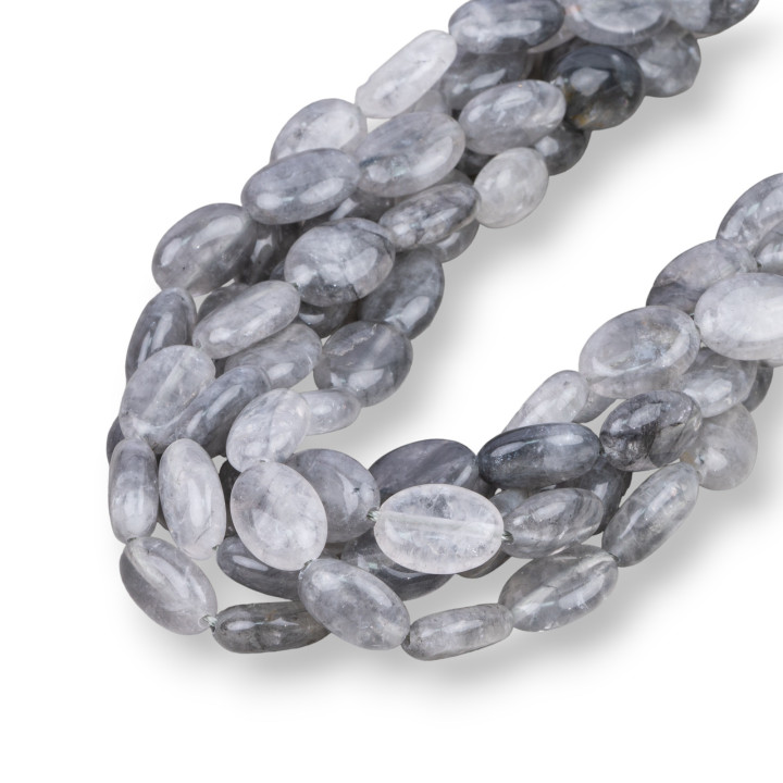 Cuarzo Gris Oval Plano 10x14mm