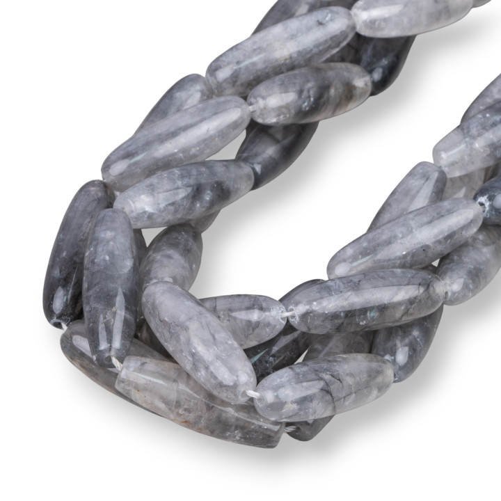 Λείος Rice Grey Quartz 10x30mm