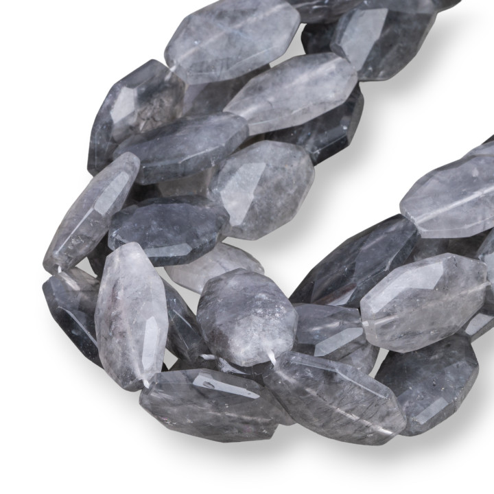 Quarzo Grigio Irregolare Piatto Sfaccettato 25x35mm