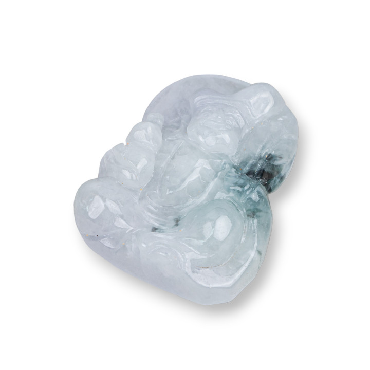 Composants de Jade Birman Gravé Pendentif 40x52mm 1pc