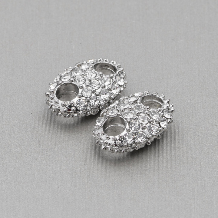 Connettore Componente Maglia Marinara Di Ottone Con Strass 17x25mm 16pz