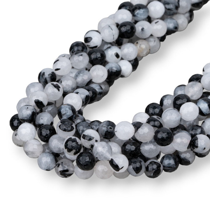 Quartz Rutile Noir (Graffiti Tourmaline Quartz) Facette 08mm