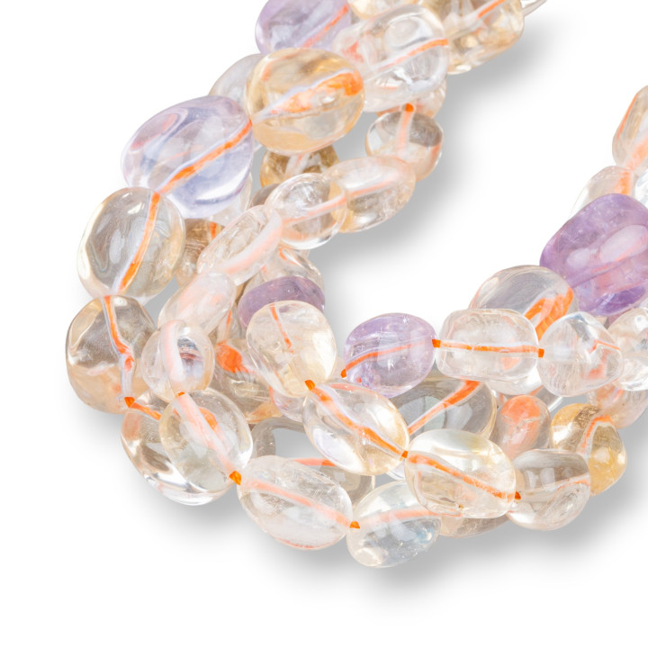 Stein Citrin Quarz mit Amethyst 10-12x13-16mm